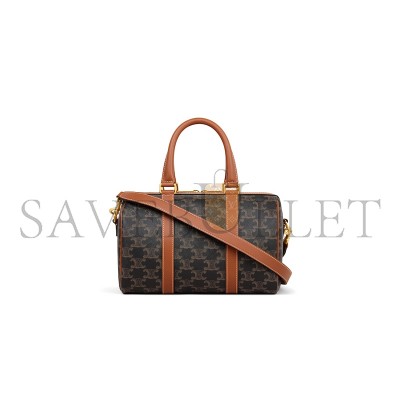 CELINE MEDIUM BOSTON IN TRIOMPHE CANVAS AND CALFSKIN 121322CAS.04LU (25*19*13cm)